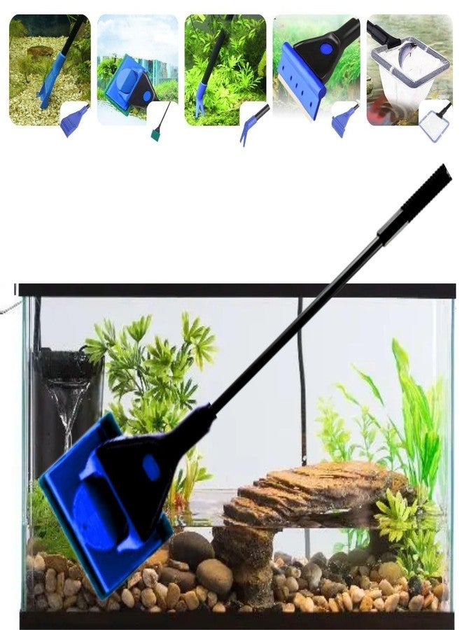 VAYINATO® 5 in 1 Aquarium Cleaning and Maintenance Kit with Fish Net/Algae Scrapper by Petzlifeworld - Image 1
